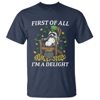 Funny St Patricks Day Raccoon Drinking Beer T Shirt First Of All I Am Delight