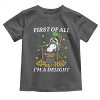 Funny St Patricks Day Raccoon Drinking Beer Toddler T Shirt First Of All I Am Delight