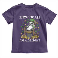 Funny St Patricks Day Raccoon Drinking Beer Toddler T Shirt First Of All I Am Delight