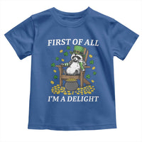 Funny St Patricks Day Raccoon Drinking Beer Toddler T Shirt First Of All I Am Delight