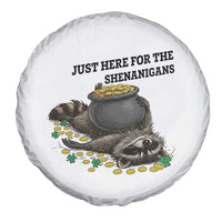 Funny Raccoon St Patricks Day Meme Spare Tire Cover Just Here For The Shenanigans
