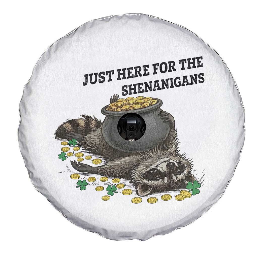 Funny Raccoon St Patricks Day Meme Spare Tire Cover Just Here For The Shenanigans