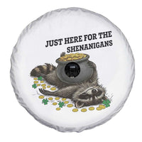 Funny Raccoon St Patricks Day Meme Spare Tire Cover Just Here For The Shenanigans