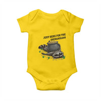 Funny Raccoon St Patricks Day Meme Baby Onesie Just Here For The Shenanigans
