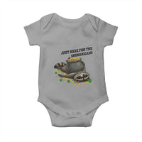 Funny Raccoon St Patricks Day Meme Baby Onesie Just Here For The Shenanigans