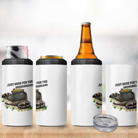 Funny Raccoon St Patricks Day Meme 4 in 1 Can Cooler Tumbler Just Here For The Shenanigans