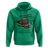 Funny Raccoon St Patricks Day Meme Hoodie Just Here For The Shenanigans