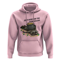 Funny Raccoon St Patricks Day Meme Hoodie Just Here For The Shenanigans