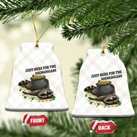 Funny Raccoon St Patricks Day Meme Ceramic Ornament Just Here For The Shenanigans