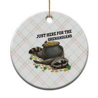 Funny Raccoon St Patricks Day Meme Ceramic Ornament Just Here For The Shenanigans