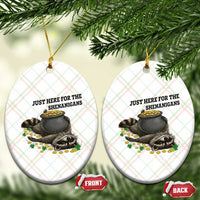Funny Raccoon St Patricks Day Meme Ceramic Ornament Just Here For The Shenanigans