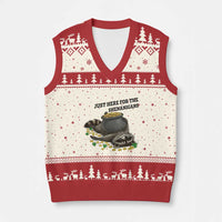 Funny Raccoon St Patricks Day Meme V-Neck Knit Sweater Vest Just Here For The Shenanigans