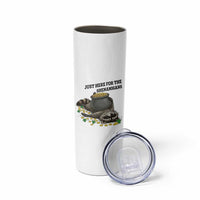 Funny Raccoon St Patricks Day Meme Skinny Tumbler Just Here For The Shenanigans