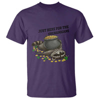 Funny Raccoon St Patricks Day Meme T Shirt Just Here For The Shenanigans