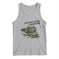 Funny Raccoon St Patricks Day Meme Tank Top Just Here For The Shenanigans