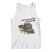 Funny Raccoon St Patricks Day Meme Tank Top Just Here For The Shenanigans