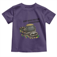 Funny Raccoon St Patricks Day Meme Toddler T Shirt Just Here For The Shenanigans