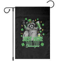 Funny Raccoon Drinking Beer St Patricks Day Garden Flag Just Here For The Shenanigans
