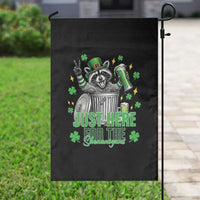 Funny Raccoon Drinking Beer St Patricks Day Garden Flag Just Here For The Shenanigans