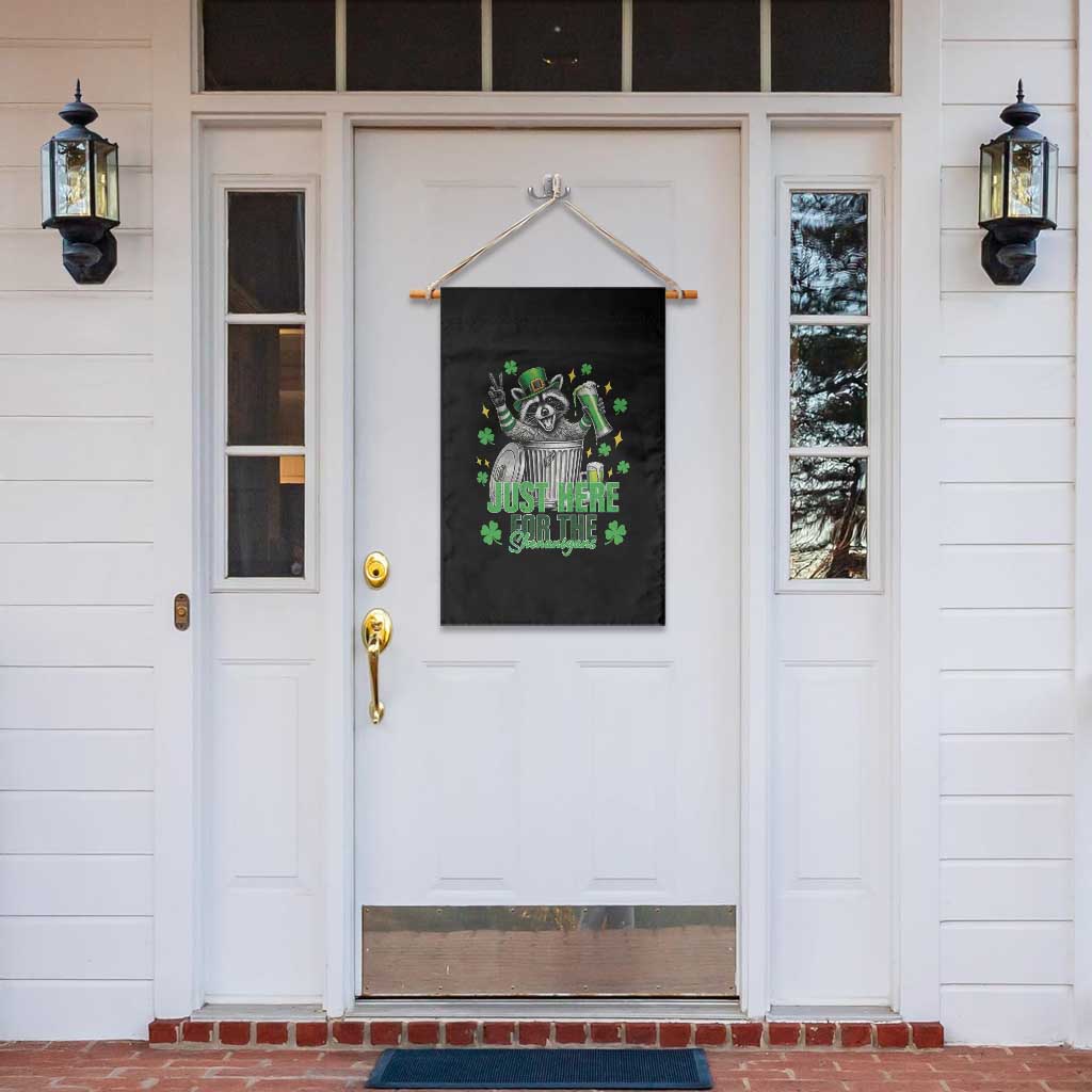 Funny Raccoon Drinking Beer St Patricks Day Garden Flag Just Here For The Shenanigans