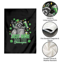 Funny Raccoon Drinking Beer St Patricks Day Garden Flag Just Here For The Shenanigans