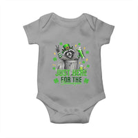 Funny Raccoon Drinking Beer St Patricks Day Baby Onesie Just Here For The Shenanigans