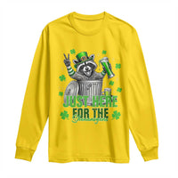 Funny Raccoon Drinking Beer St Patricks Day Long Sleeve Shirt Just Here For The Shenanigans