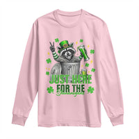 Funny Raccoon Drinking Beer St Patricks Day Long Sleeve Shirt Just Here For The Shenanigans
