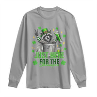 Funny Raccoon Drinking Beer St Patricks Day Long Sleeve Shirt Just Here For The Shenanigans