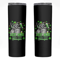 Funny Raccoon Drinking Beer St Patricks Day Skinny Tumbler Just Here For The Shenanigans