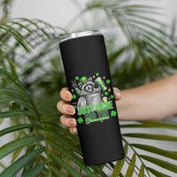 Funny Raccoon Drinking Beer St Patricks Day Skinny Tumbler Just Here For The Shenanigans