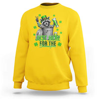 Funny Raccoon Drinking Beer St Patricks Day Sweatshirt Just Here For The Shenanigans