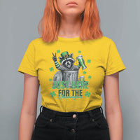 Funny Raccoon Drinking Beer St Patricks Day T Shirt For Women Just Here For The Shenanigans