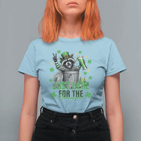 Funny Raccoon Drinking Beer St Patricks Day T Shirt For Women Just Here For The Shenanigans