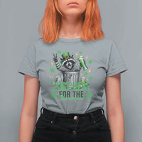 Funny Raccoon Drinking Beer St Patricks Day T Shirt For Women Just Here For The Shenanigans