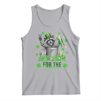 Funny Raccoon Drinking Beer St Patricks Day Tank Top Just Here For The Shenanigans