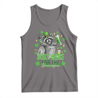 Funny Raccoon Drinking Beer St Patricks Day Tank Top Just Here For The Shenanigans