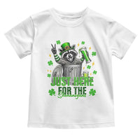 Funny Raccoon Drinking Beer St Patricks Day Toddler T Shirt Just Here For The Shenanigans