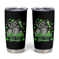 Funny Raccoon Drinking Beer St Patricks Day Tumbler Cup Just Here For The Shenanigans