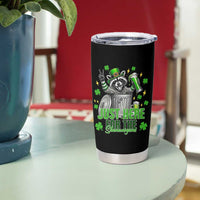 Funny Raccoon Drinking Beer St Patricks Day Tumbler Cup Just Here For The Shenanigans