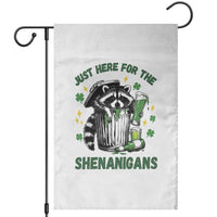 Funny Raccoon St Patricks Day Meme Garden Flag Trash Panda Just Here For The Shenanigans