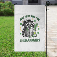 Funny Raccoon St Patricks Day Meme Garden Flag Trash Panda Just Here For The Shenanigans