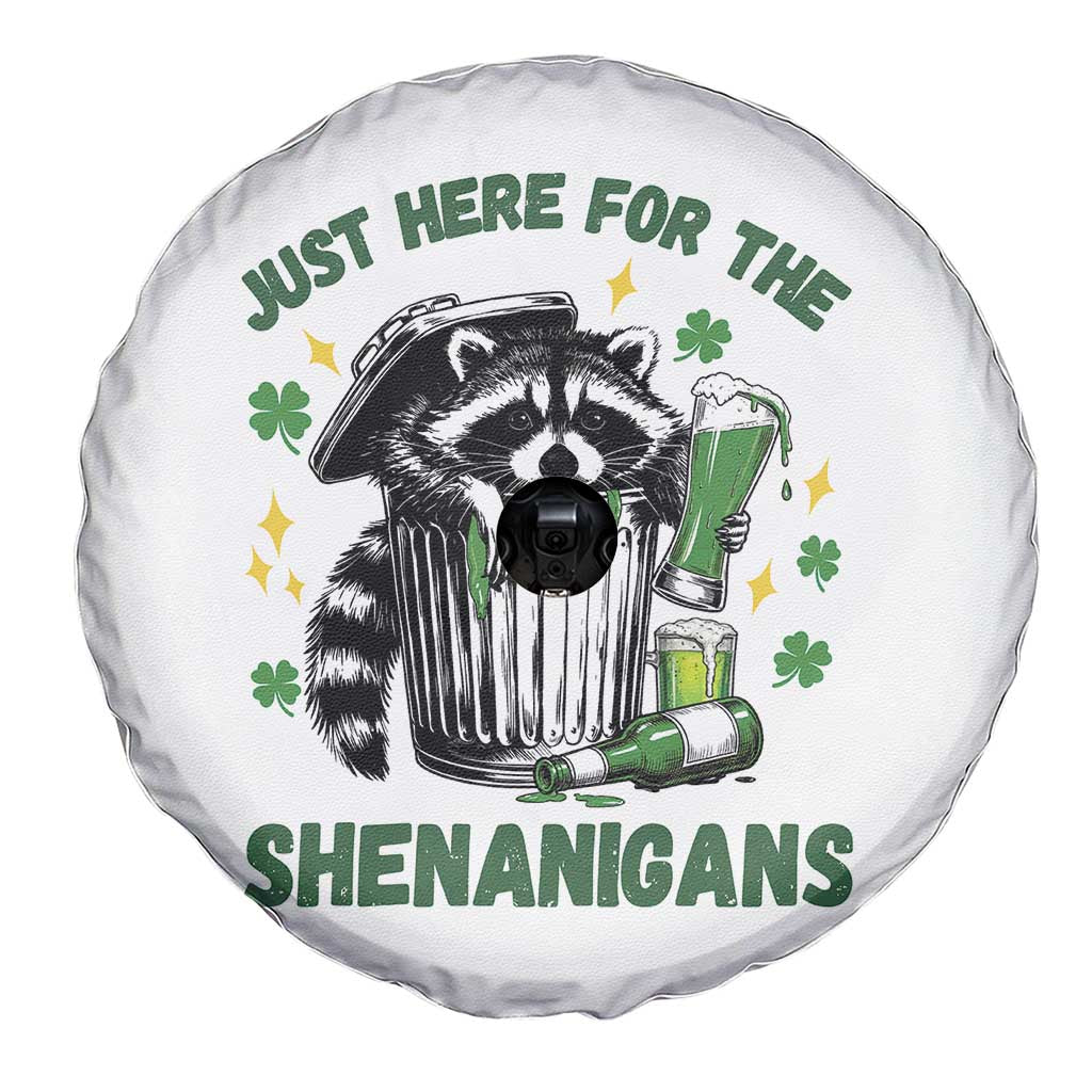 Funny Raccoon St Patricks Day Meme Spare Tire Cover Trash Panda Just Here For The Shenanigans