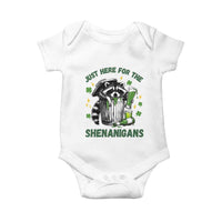 Funny Raccoon St Patricks Day Meme Baby Onesie Trash Panda Just Here For The Shenanigans