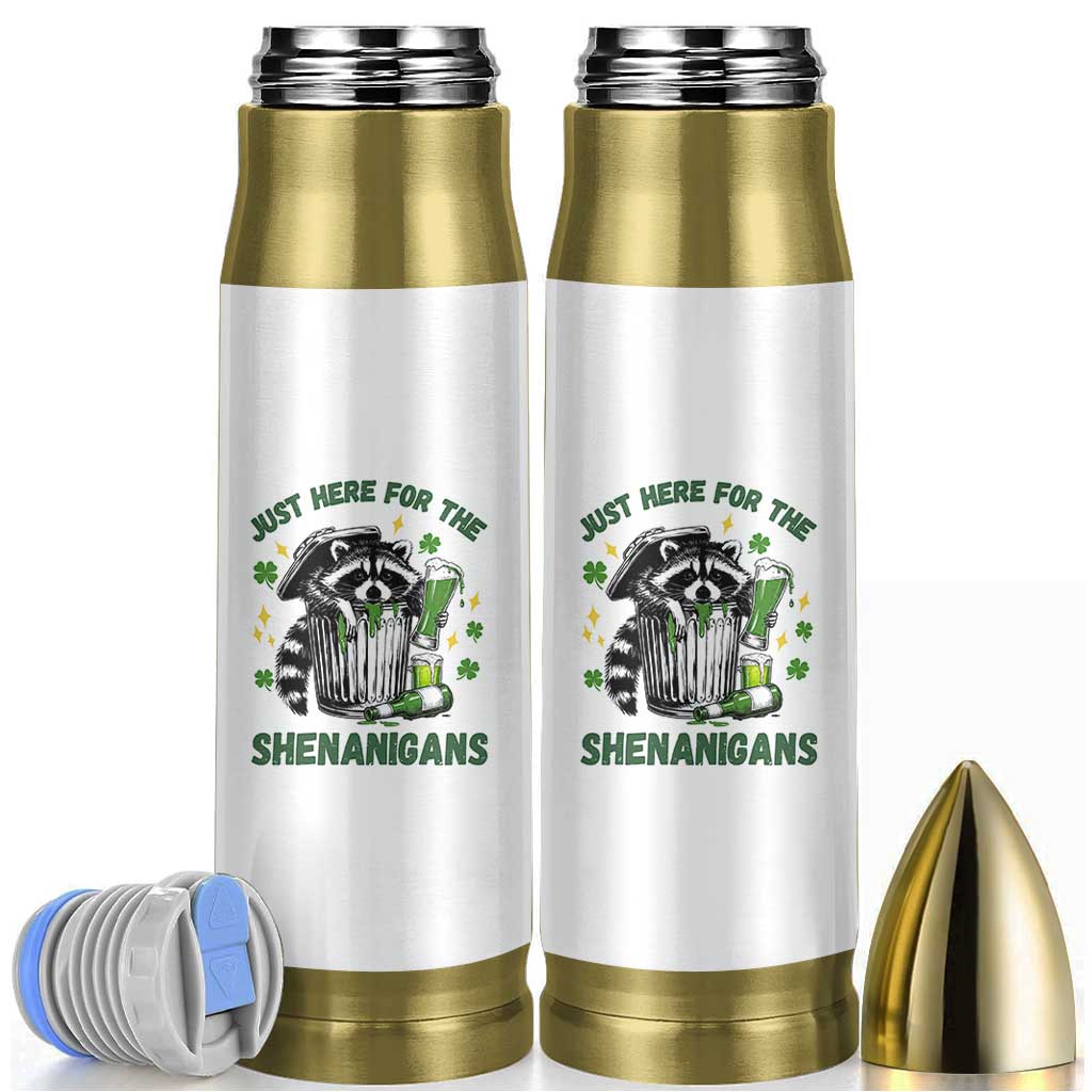 Funny Raccoon St Patricks Day Meme Bullet Tumbler Trash Panda Just Here For The Shenanigans