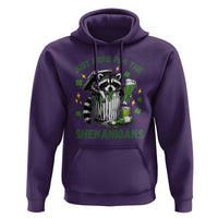 Funny Raccoon St Patricks Day Meme Hoodie Trash Panda Just Here For The Shenanigans