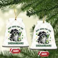 Funny Raccoon St Patricks Day Meme Ceramic Ornament Trash Panda Just Here For The Shenanigans