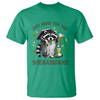 Funny Raccoon St Patricks Day Meme T Shirt Trash Panda Just Here For The Shenanigans