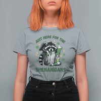 Funny Raccoon St Patricks Day Meme T Shirt For Women Trash Panda Just Here For The Shenanigans