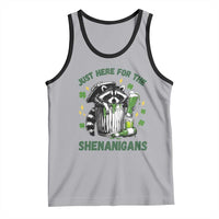 Funny Raccoon St Patricks Day Meme Tank Top Trash Panda Just Here For The Shenanigans